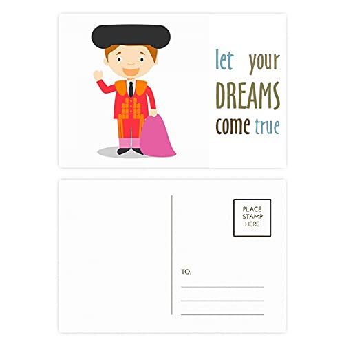 Cartes postales Torero Dream Come True rouge et violet (lot de 20)