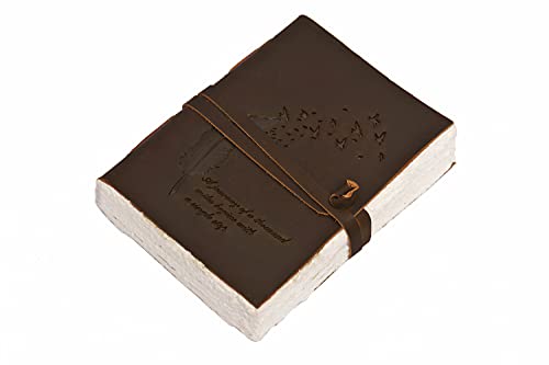 Leather Journal, Leather Journal for Men, Leather Journal for Women, Leather Sketchbook, Leather Notebook, Leather Blank Book (5 x 7 Buffalo Leather Feather Journal)