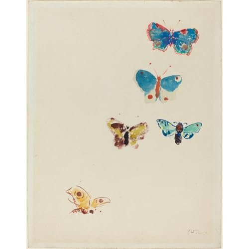 Toile roulée murale ARTICULOZY habillage grand mur vide 5 papillons 1912