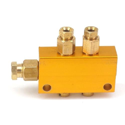 Aluminum 2 Way 6mm in 4mm Out Adjustable Lube Oil Piston Distributor Value Manifold Block for...