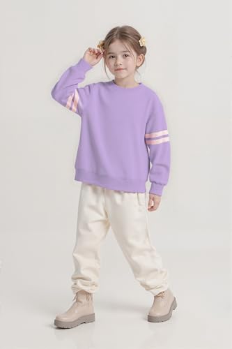 Image of SELINK Girls Big Kids Long Sleeve Striped Color Block Pocket Tees | Casual Loose Fit With Side Pockets,Soft Stretch Polyester Blend For Big Girls Daily&Back To School Wear