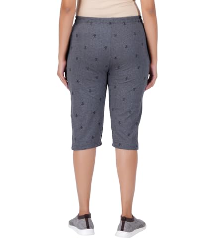 Image of FEEL TRACK Women Cotton Regular Fit Printed Capri (Pack of 1)