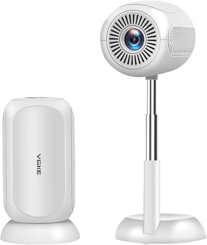 VGKE Mini proyector con aplicación Android, enfoque automático 3D TOF, corrección trapezoidal automática, 16000 lúmenes, soporte Full HD 4K, WiFi6 Bluetooth, proyector portátil para exteriores/móviles