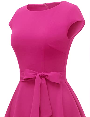 Image of DRESSTELLS Women's Cocktail Dresses, Formal Wedding Guest Modest Church Vintage Tea Party Midi Evening Dress