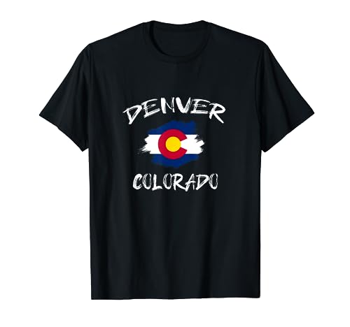 Denver Colorado Souvenir Gift State Flag Brushed T-Shirt