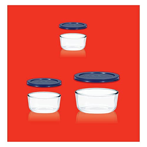 Pyrex Simply Store 6-Pc Glass Food Storage Container Set With Lid, 7-Cup, 4-Cup, & 2-Cup Round Glass Storage Containers With Lid, Bpa-Free Lid, Dishwasher, Microwave And Freezer Safe #TOP5