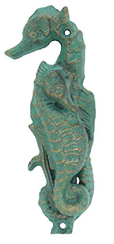 Seahorse And Baby Door Knocker Verdigris Cast Iron #TOP8