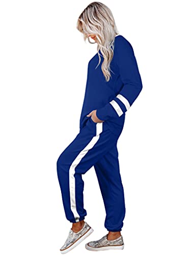 Image of Aloodor Sweatsuit for Women 2 Piece Outfits for Womens Crewneck Sweatshirts Pullover