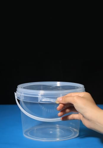 Image of 20 Pack 33oz Slime Containers with Lids and Handles, 1000ml Plastic Storage Bucket Container, Clear Slime Storage Case Storage Jars for DIY Candy, Bead, Art Crafts, Lotion,Small Tools