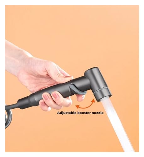 Rociador de bidé de mano con control de presión ajustable para ducha íntima de baño 6