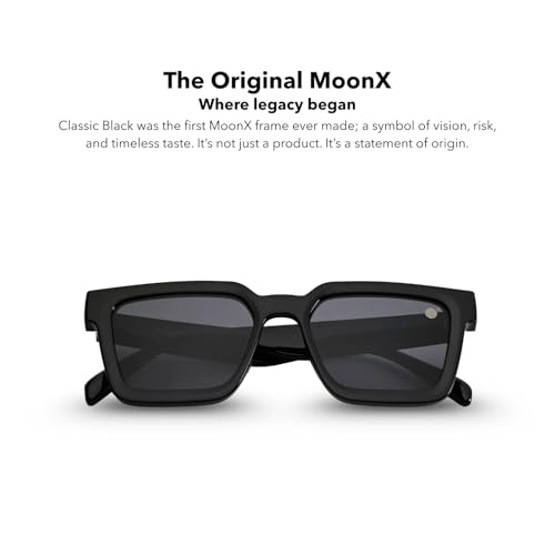 Image of MOONX Classic black UV Protected Wayfarer Sunglasses for Men & Women | Black Frame & Lens | Stylish Unisex Eyewear for Driving, Travel & Casual outings