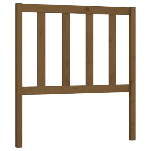 Yisssmeng Tête de lit en pin massif marron miel - 106 x 4 x 100 cm - Élégante tête de lit pour...