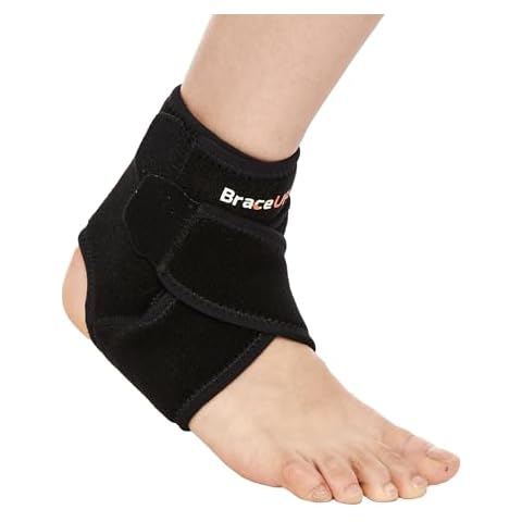 BraceUP Ankle Brace for Women and Men - Compression Ankle Support for Foot Pain, Sprained Ankle, Achilles Tendonitis, Injured Foot, One Size Adjustable Ankle Wrap Cover