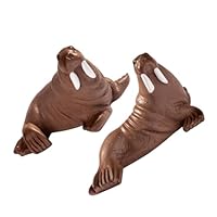 SKISUNO 2pcs Realistic Miniature Walrus Figurines Resin Sea Animal Ornaments for Aquarium Decor Mini Resin Ocean Animal Models
