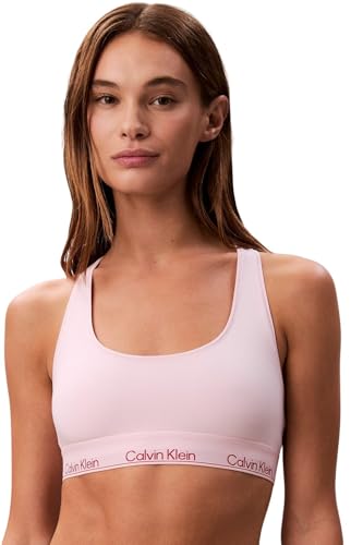 Calvin Klein Donna Bralette Unlined con Fascia con Logo, Rosa (Potpourri), L