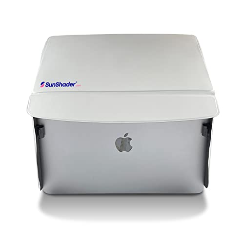 SunShader 3 - Laptop Shade for Working Outside, Computer Sun Shade Hood, Anti Glare Privacy Screen, Patent 10963010 (White/Light Grey) (Large)