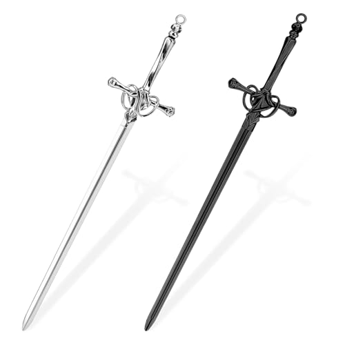 2 Stück Brieföffner Schwert Letter Opener Metall 20x4.5cm Metall Brieföffner Messer Brieföffner Edel Brieföffner Edelstahl Messer zum Öffnen von Umschlägen Büromaterial-Silber und Schwarz 2 Stück Brieföffner Schwert Letter Opener Metall 20x4.5cm Metall Brieföffner Messer Brieföffner Edel Brieföffner Edelstahl Messer zum Öffnen von Umschlägen Büromaterial-Silber und Schwarz