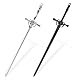 2 Stück Brieföffner Schwert Letter Opener Metall 20x4.5cm Metall Brieföffner Messer Brieföffner Edel Brieföffner Edelstahl Messer zum Öffnen von Umschlägen Büromaterial-Silber und Schwarz