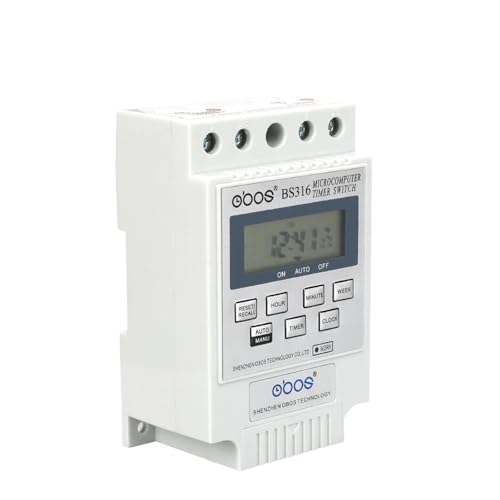QAXIOQCS Appearance 25A 220V Digital Weekly Timer White Timer Switch with 10 Times on/Off per Day time Set Range(230V)