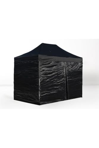 Regalos Miguel - Carpa Plegable 3x2 Eco con 4 Paredes, 4 Contrapesos, 1 Bolsa de Transporte y 4 Piquetas de Anclaje - Negro - Impermeable - Cenador Ideal para Camping, Eventos, Jardín, Playa