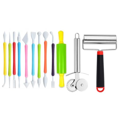 Langqun 12 Pcs Air Dry Clay Tools for Kids and Adults Polymer Clay Tools Pottery Tools Kit Sculpting and Modeling