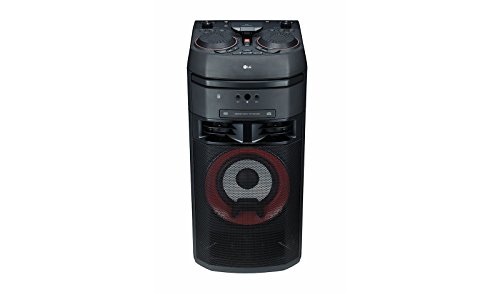 Image of LG OK55 500W, for Karaoke Playback, Recording, Echo Effects and Vocal Effects, DJ Effects, DJ Wheel, DJ Loop, Party Thruster, DJ Pad and Multi-Color Lighting, Bass Blast, LG XBOOM App (Black)
