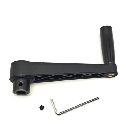 Image of 6.3 inch Nylon Crank Handle Drill Press Revolving Handle with Round or Square Installation Hole Smooth 360 Degree Operation for Industry Lathe Milling Grinding Machine (Round Hole 16 * 160)