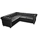 Mengtu Chesterfield-Ecksofa 5 Sitze Kunstleder Schwarz 205x205x73 cm Wohnzimmer/Büro Terrassensofas, Gartenmöbel 243614