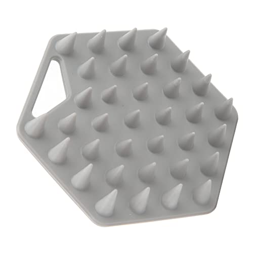 Beard Scrubber Brush, Beard Exfoliator Brush Remove Dead Skin Suction Cup Soft Silicone for Salon Use (Grey)