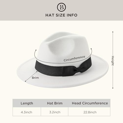 Image of BABEYOND 1920s Fedora Hat for Men Gatsby Wide Brim Fedora Hat Felt Panama Cap with Band for Women Men