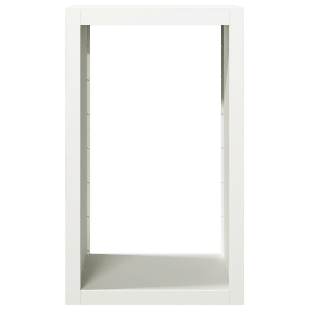 Brennholzregal Weiß Stahl 60x40x100 cm Kaminholzständer für Innen Außen Terrasse Balkon mit viel Stauraum und robuster Aufbewahrung für Holz Kamin Ofen
