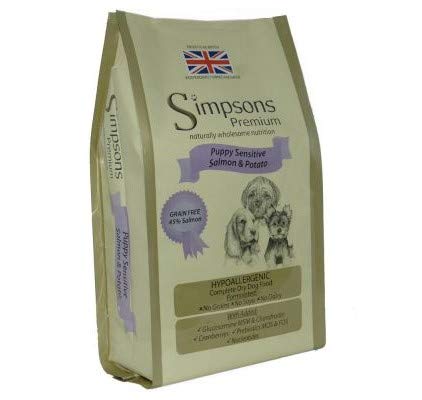 Simpsons Premium Sensitive Puppy Salmon & Potato 2 x 12kg Natural & Complete Puppy Food with Sensitive Skin and/or Tummy Balance Grain Free Diet Contains All the Nutrients for Growing Puppy