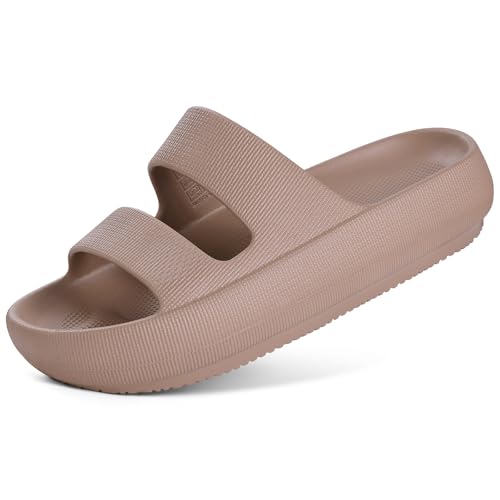 Image of shevalues Orthopedic Slide Sandals for Women with Arch Support Pillow Soft Recovery Slip on Sandals Lightweight Summer Cloud Slippers for Plantar Fasciitis