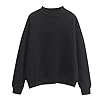 Uwdiohq Camisa de Mujer Casual Easy Color sólido Mangas largas Cuello Top Sudadera Sudaderas Mujer Vintage Sudadera De Mujer Sudadera Mujer 4XL Cazadora Vaquera Blanca Sueter Anchos Mujer
