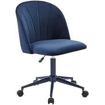 Linon Karla Navy Blue Adjustable Height Swivel Desk Chair with Padded Upholstered Seat