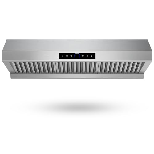 Image of 36 Inch Under Cabinet Range Hood 1200CFM, 4-Speed Kitchen Hood with Touch Control & Gesture Sensing Stainless Steel Kitchen Stove Vent Hoods with 2 LED Lights Pro Series