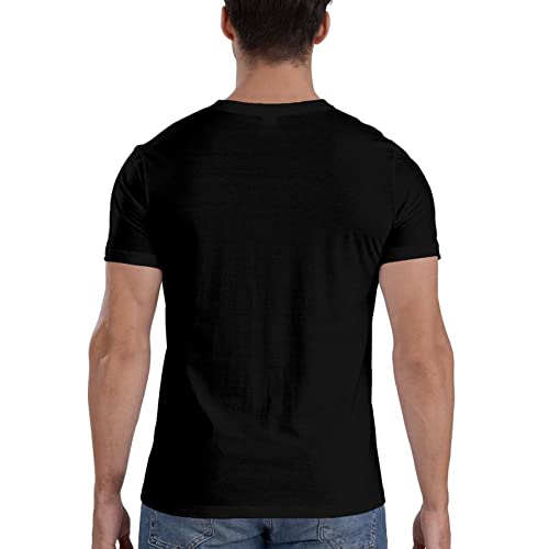 Ludacri's Shirt Men's Trend Personalized Pattern Short Sleeve Cotton Round Neck T-Shirt Black4