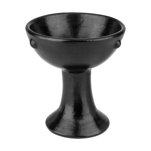 Bitto Calice à encens Encensoir Medan en Terre Cuite Couleur Anthracite, H: 15 cm, Ø 10 cm