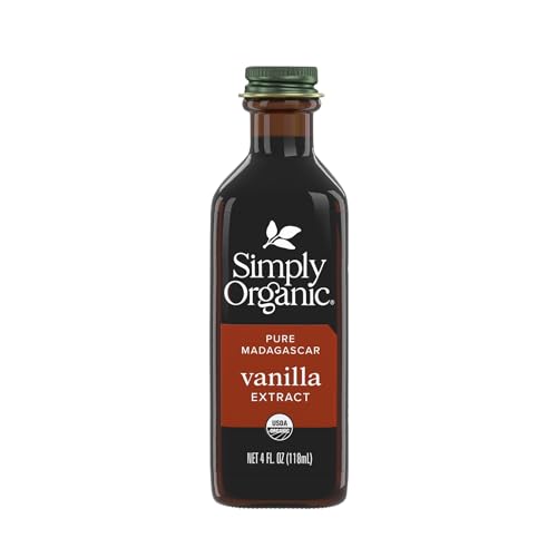 Image of Simply Organic Pure Madagascar Vanilla Extract, 4-Ounce Glass Jar, Certified Organic, Sugar-Free Flavor For Smoothies (Pack of 2)