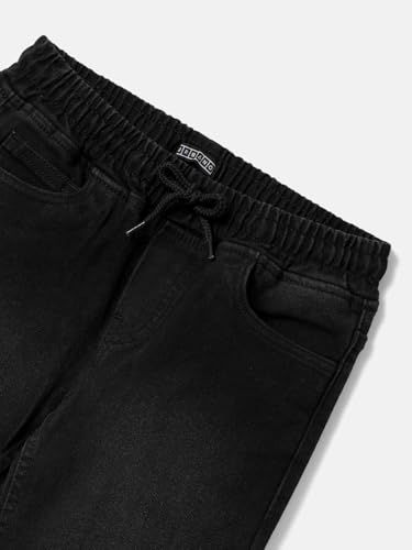 Image of Urbano Juniors Boys Mid Rise Regular Fit Washed Denim Jogger Jeans Stretchable