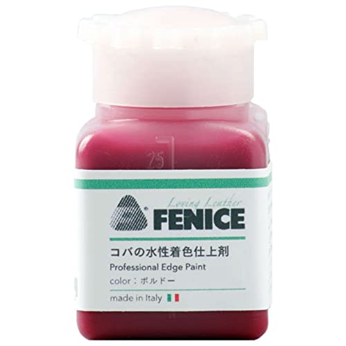 Craft Sha Leathercraft Fenice 06 Bordeaux Red Coating 25ml Water-Base Dye Professional Leather Edge Paint Sealant, to Decorate Leatherwork Edges