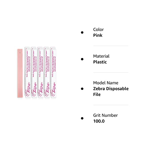 Tammy Taylor Peel 'N' Stick Fingernail Files | Long-Lasting & Disposable Zebra 100 Grit Files With Emery Board | Replaceable, Travel-Friendly Salon Tool | Professional Acrylic Nail Care | 25 Pack #TOP6