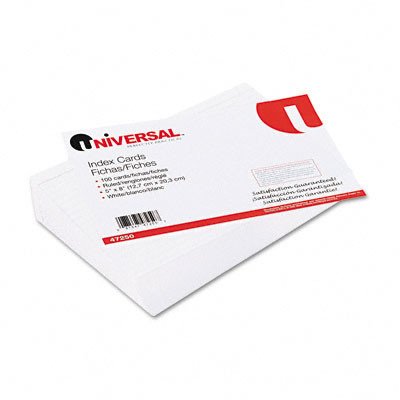 Karteikarten, liniert, 5 x 8, weiß, 100 Stück pro Packung