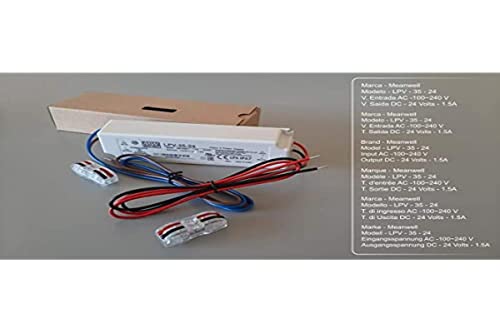 KingLed - MeanWell Netzteil LPV-35-24 Leistung 35W DC 24V IP67 Transformator für LED - Code 1569 Cover
