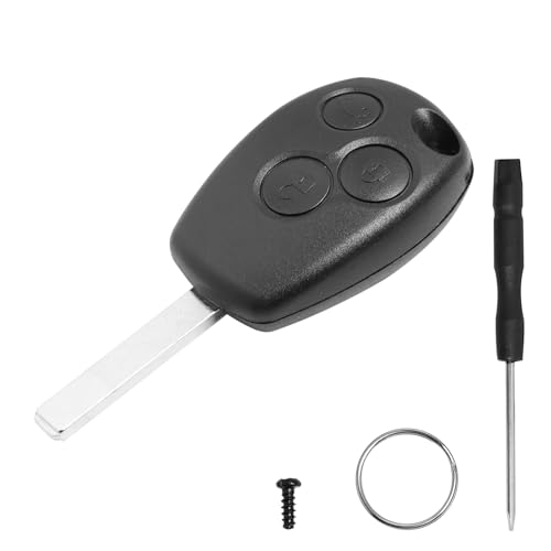 3 Button Key Fob for Renault Clio Case Cover For Vauxhall Vivaro Twingo Scenic Modus Kangoo Dacia Logan Laguna Megane Espace Car Key Fob Case Includes VA2 Blade Screwdriver and Key Ring