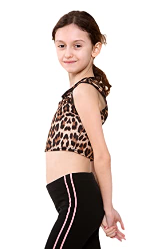 Kids Girls Neon Fluorescent Vest Crop Tops T-Shirt Tee Top Dance Wear Gymnastic Fancy Dress Age 5-14 Years2