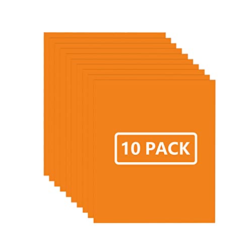 FUNKAKA Orange HTV Heat Transfer Vinyl Bundle 12 x 10 Glossy Orange Iron on Vinyl for T-Shirt 10 Sheets Sticky HTV Vinyl for All Cutter Machines Easy to Cut & Weed for Heat Vinyl Design