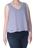 bar III Womens Ruffle Hem Knit Blouse, Purple, Small