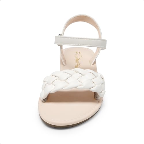 Image of DREAM PAIRS Girls Sandals Classic Open Toe Braided Flat Sandals Summer Dress Shoes