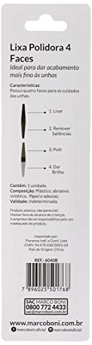 Lixa para Polimento de Unhas 4 Faces, 6040B, Marco Boni, Colorido, 1 Unidade